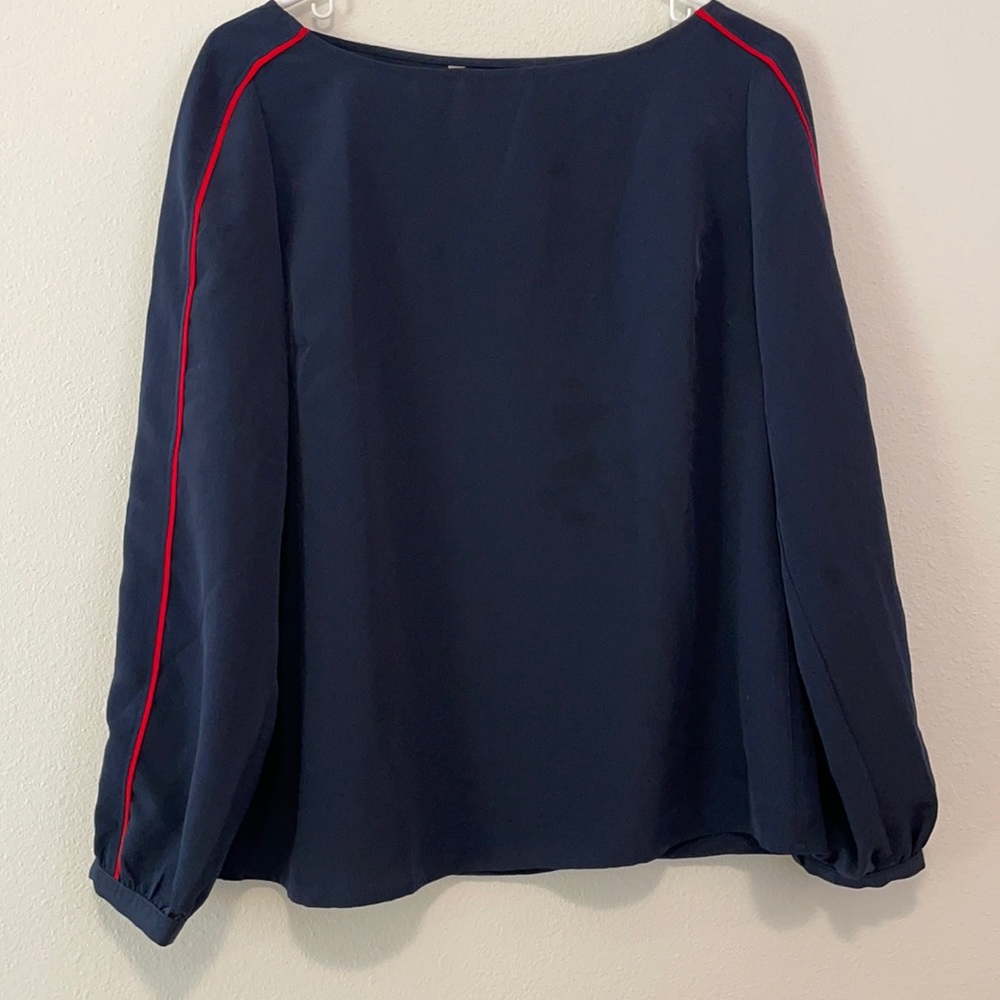 Long Sleeve Navy Blouse Size Small